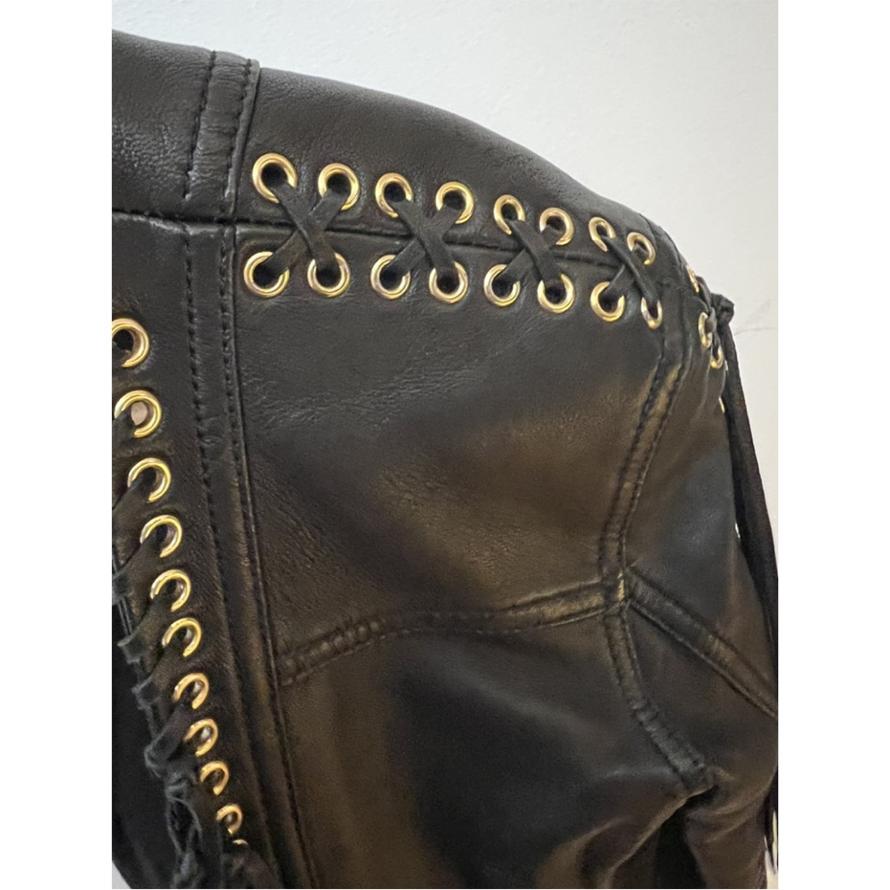 Balmain leather biker jacket 40French or medium US - Picture 5 of 6